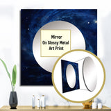 Blue Swirl Wave Spiral IV - Abstract Wall Mirror