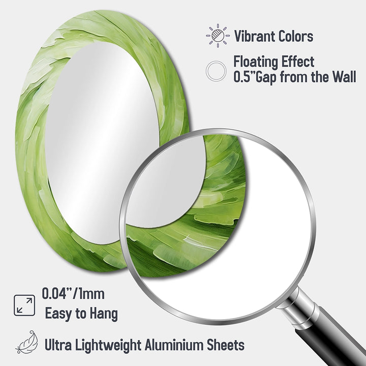 Abstract Spirals Decorative Mirror - Green Serene Spiral Dreams II - Accent Wall Mirror