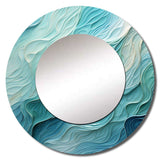 Aqua Blue And White Serenity Swirl I - Abstract Wall Mirror