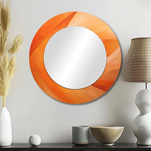Modern Decorative Mirror - Tangerine Twist Spriral - Print on Metal