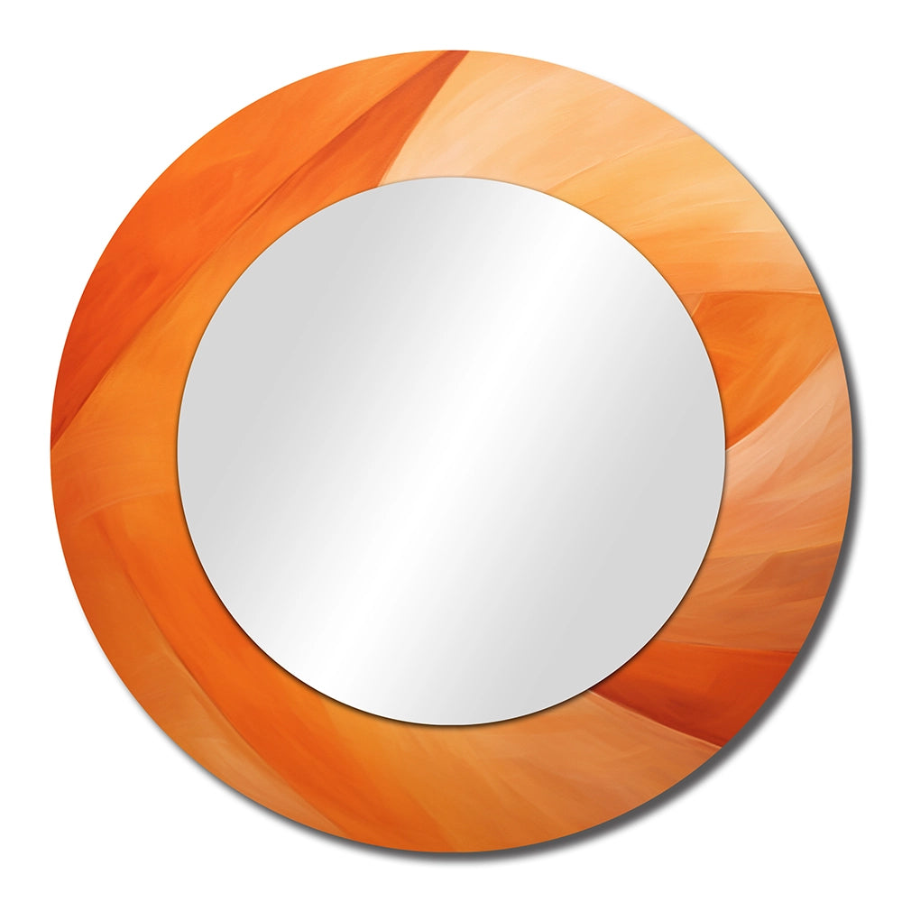 Modern Decorative Mirror - Tangerine Twist Spriral - Print on Metal