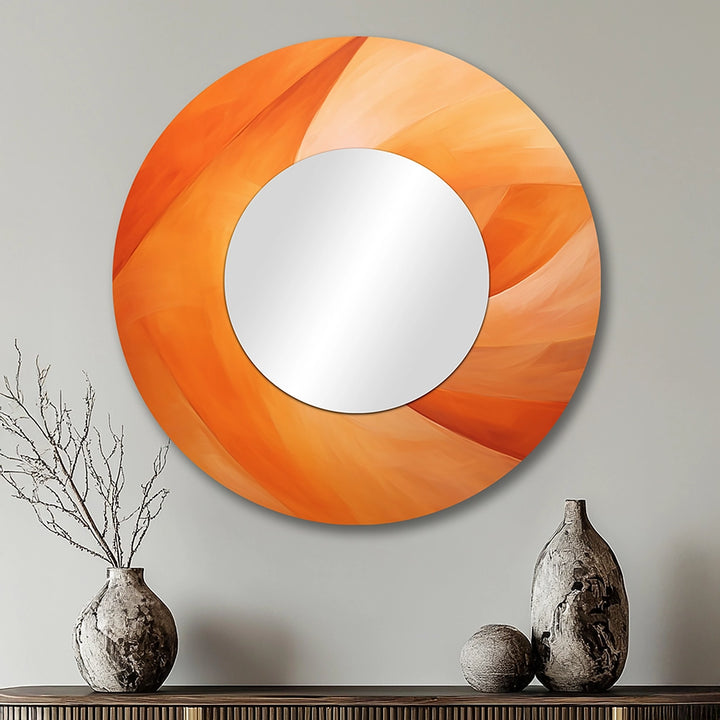 Modern Decorative Mirror - Tangerine Twist Spriral - Print on Metal