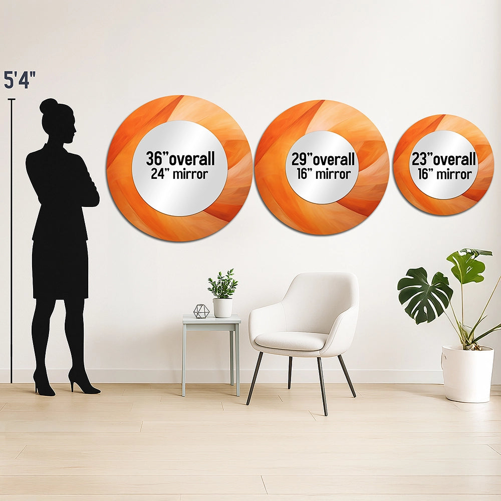 Modern Decorative Mirror - Tangerine Twist Spriral - Print on Metal