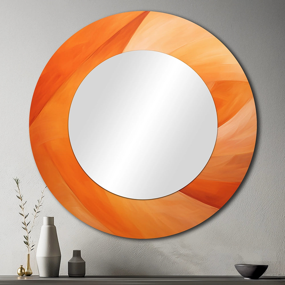 Modern Decorative Mirror - Tangerine Twist Spriral - Print on Metal