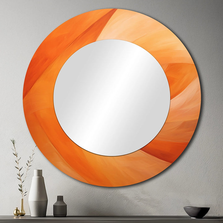 Modern Decorative Mirror - Tangerine Twist Spriral - Print on Metal