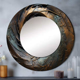 Bronze Whirling Wisdom Vortex I - Abstract Wall Mirror