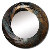 Bronze Whirling Wisdom Vortex I - Abstract Wall Mirror