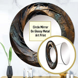 Bronze Whirling Wisdom Vortex I - Abstract Wall Mirror