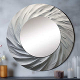 White Majestic Motion - Abstract Wall Mirror