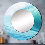 Turquoise Wondrous Wave Spiral I - Abstract Wall Mirror