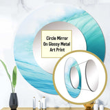 Turquoise Wondrous Wave Spiral I - Abstract Wall Mirror