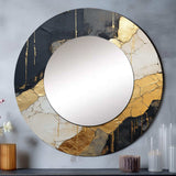 Black Gold Adorned Poteries V - Abstract Wall Mirror