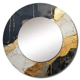 Black Gold Adorned Poteries V - Abstract Wall Mirror