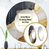 Black Gold Adorned Poteries V - Abstract Wall Mirror