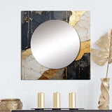 Black Gold Adorned Poteries V - Abstract Wall Mirror