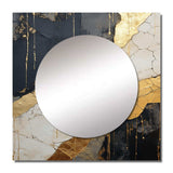 Black Gold Adorned Poteries V - Abstract Wall Mirror