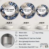 Pure White And Blue Chrysanthemums Beauty - Floral Wall Mirror