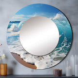 Turquoise Power Of Ocean Wave I - Coastal Wall Mirror