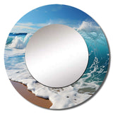 Turquoise Power Of Ocean Wave I - Coastal Wall Mirror