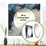 Under Water Blue And White Corals Collag - Coastal Wall Mirror