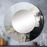 Grey And Black Paint Corner - Abstract Wall Mirror