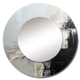 Grey And Black Paint Corner - Abstract Wall Mirror