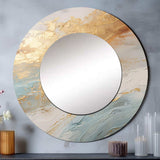 Golden And Blue Beach Tranquility IV - Coastal Wall Mirror