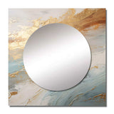 Golden And Blue Beach Tranquility IV - Coastal Wall Mirror