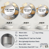Modern Golden Beige Plam Tree I - Coastal Wall Mirror