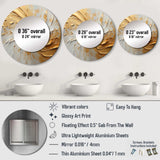 Gold And Beige Soft Wave Paint - Abstract Wall Mirror