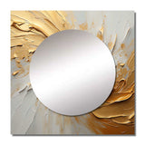 Gold And Beige Soft Wave Paint - Abstract Wall Mirror