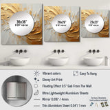 Gold And Beige Soft Wave Paint - Abstract Wall Mirror