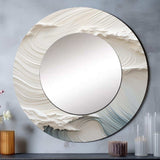 White And Blue Wave Papercut Style I - Coastal Wall Mirror