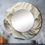 White And Blue Wave Papercut Style II - Coastal Wall Mirror