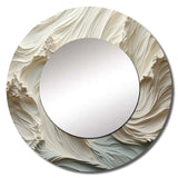 White And Blue Wave Papercut Style II - Coastal Wall Mirror