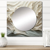 White And Blue Wave Papercut Style II - Coastal Wall Mirror