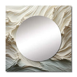 White And Blue Wave Papercut Style II - Coastal Wall Mirror