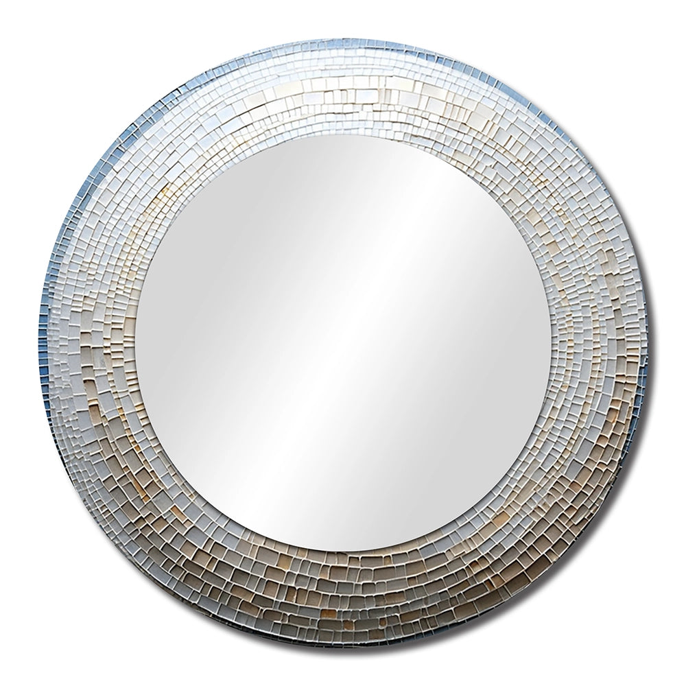 Nautilus Wall Mirror - Silver Swirl Shell Fish - Print on Metal