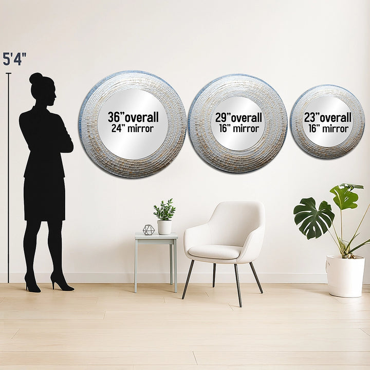 Nautilus Wall Mirror - Silver Swirl Shell Fish - Print on Metal