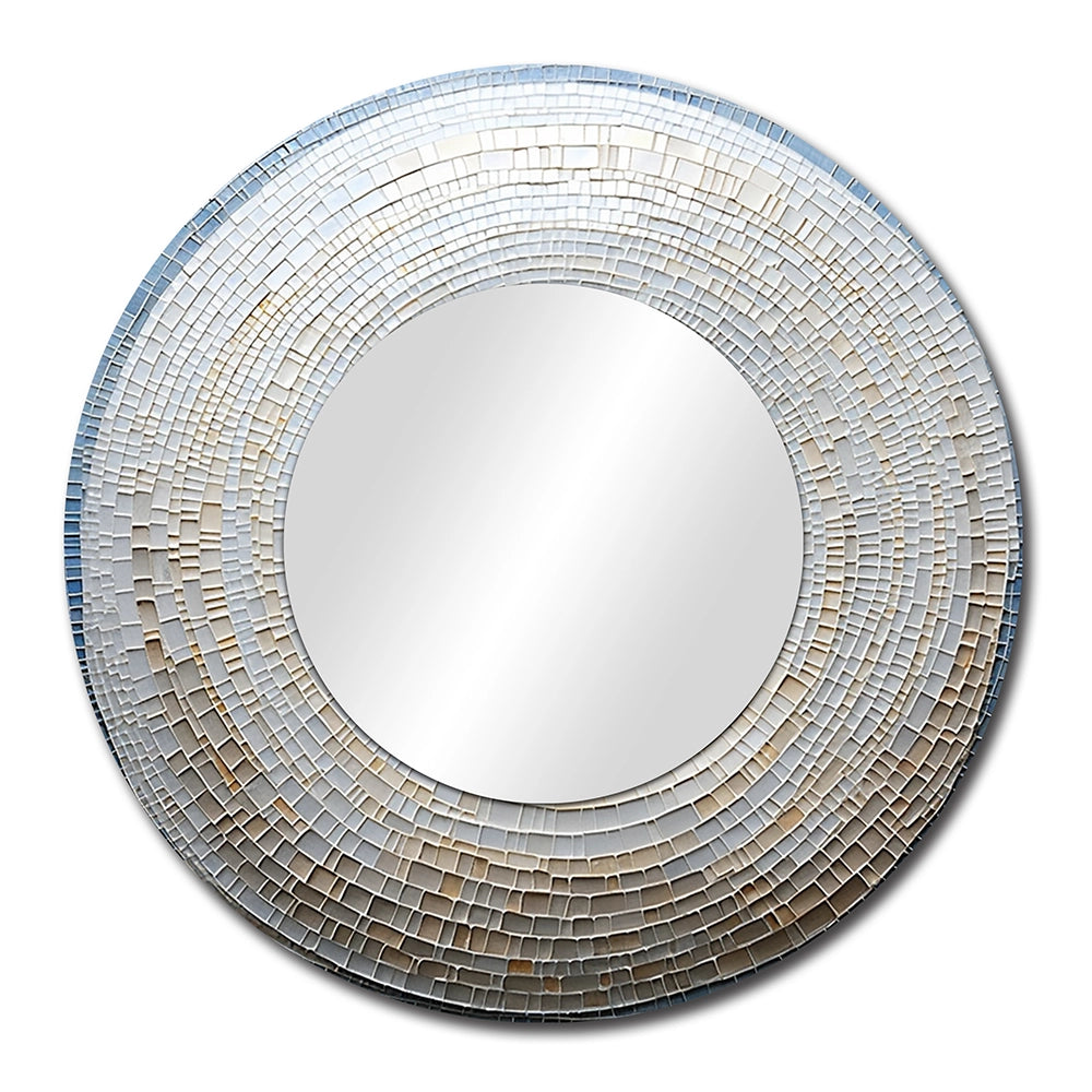 Nautilus Wall Mirror - Silver Swirl Shell Fish - Print on Metal