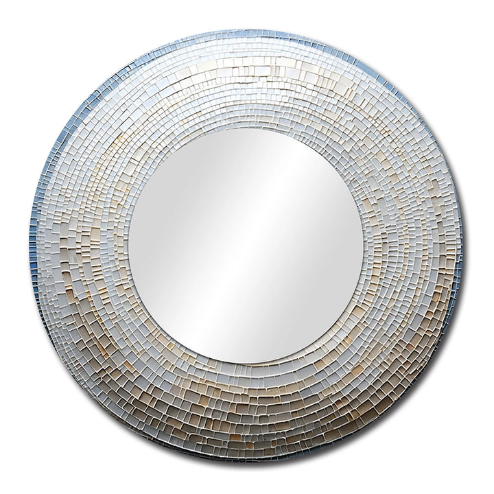 Nautilus Wall Mirror - Silver Swirl Shell Fish - Print on Metal
