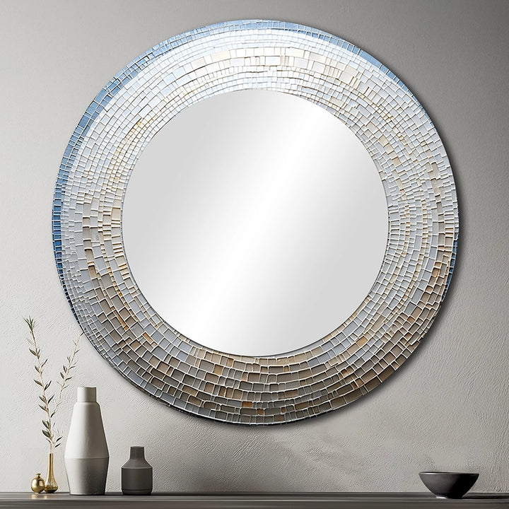 Nautilus Wall Mirror - Silver Swirl Shell Fish - Print on Metal