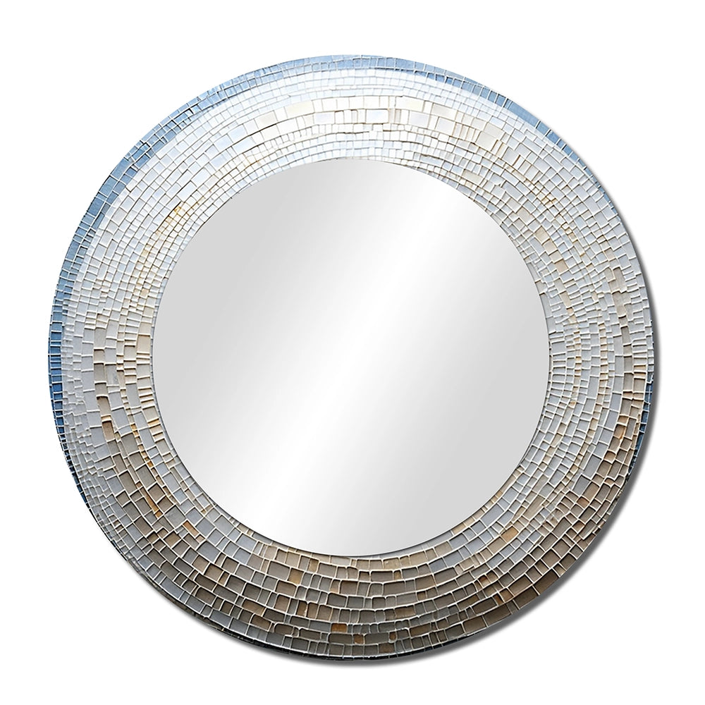Nautilus Wall Mirror - Silver Swirl Shell Fish - Print on Metal