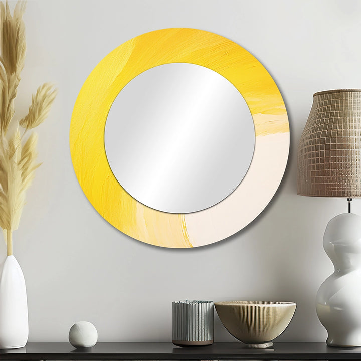 Traditional Metal Wall Mirror - Yellow Chroma Curve - Large Mirror