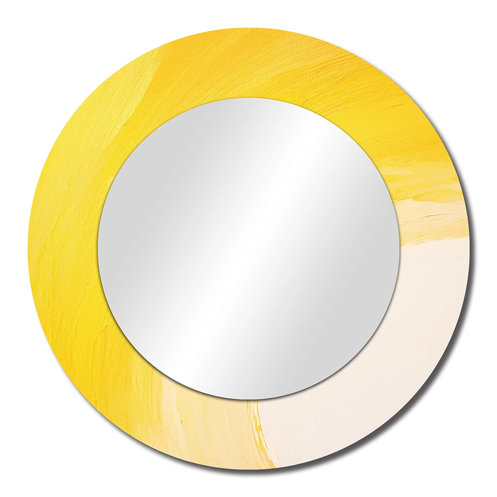 Traditional Metal Wall Mirror - Yellow Chroma Curve - Large Mirror