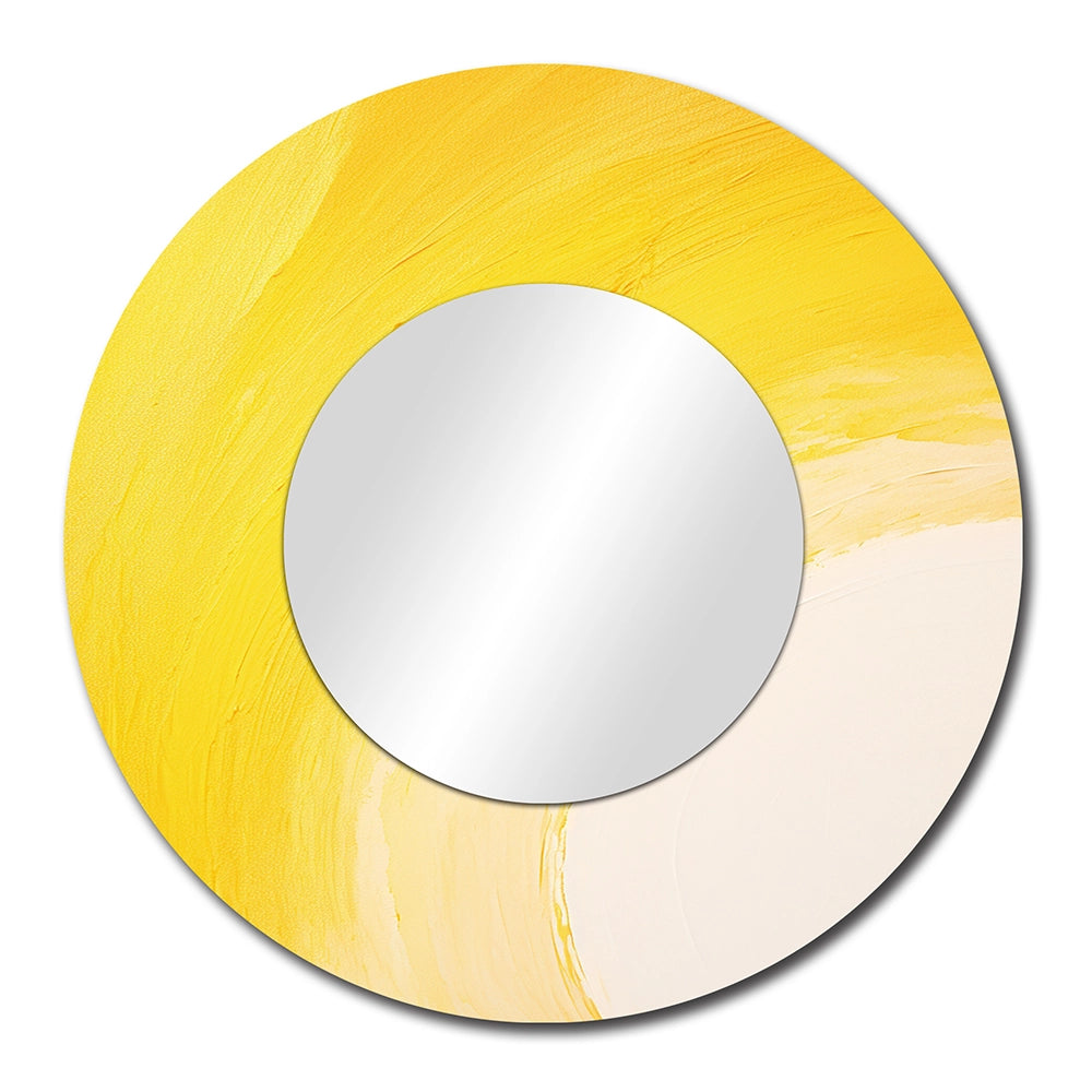 Traditional Metal Wall Mirror - Yellow Chroma Curve - Large Mirror