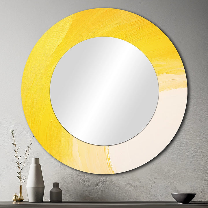 Traditional Metal Wall Mirror - Yellow Chroma Curve - Large Mirror