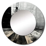 Black And White Cityscape Road Expressio - Landscapes Wall Mirror