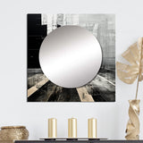 Black And White Cityscape Road Expressio - Landscapes Wall Mirror