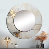 grey and white nature split - Abstract Wall Mirror